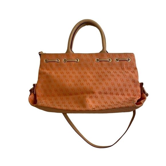 Dooney & Bourke Orange Mini Tassel Tote Signature Jacquard - Picture 2 of 12